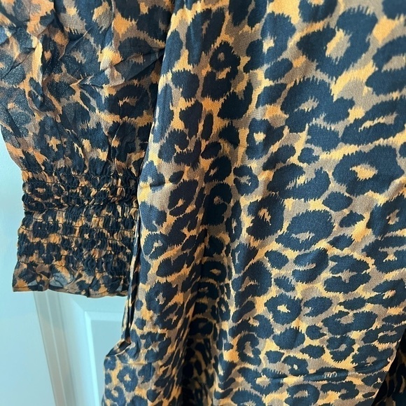 WHISTLES Classic Leopard Shirred Dress NWT - Picture 7 of 16